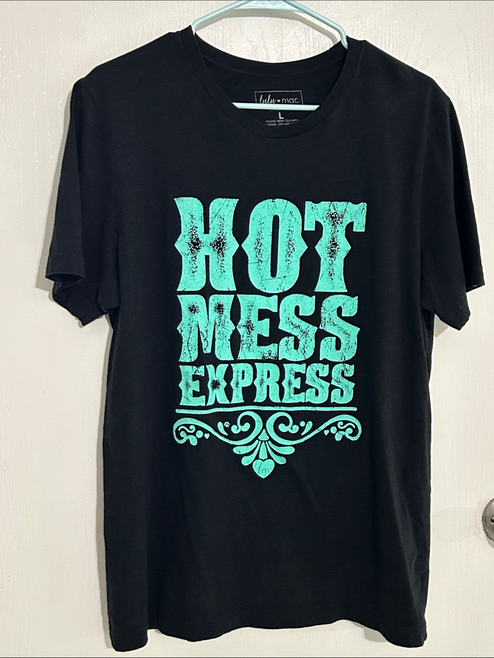 Hot Mess Express Graphic Tee - Black/Turquoise Accent